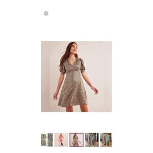 Boden Satin Green Paisley Midi Tea Dress‎ Size 20/22 L Flirty Feminine Modest